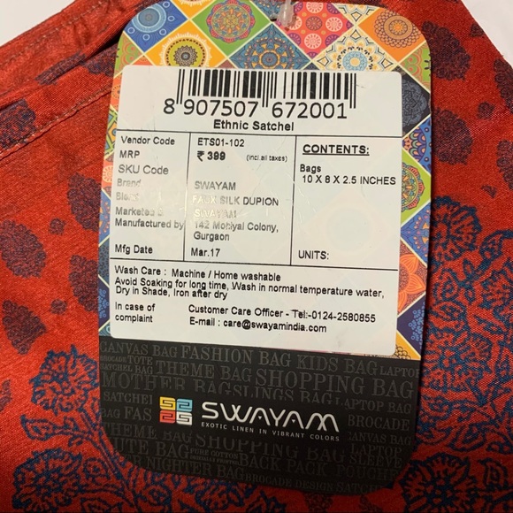 BAGS & MORE mini cross body bag NWT red pattern new - Picture 4 of 7